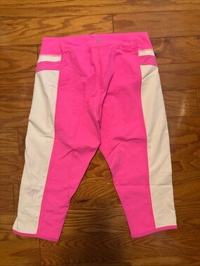 lululemon athletica Pink and White Colorblock Capris